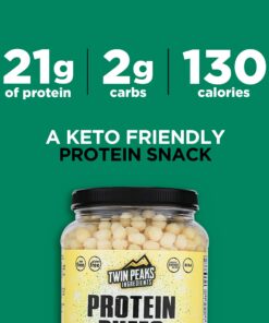 Twin Peaks Low Carb, Keto Friendly Protein Puffs, Sour Cream & Onion (300g, 21g Protein, 2g Carbs) 10.6 Ounce (Pack of 1) 11 71xUTTIi6NL