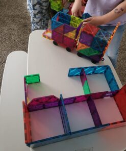 cossy 120Pcs Magnet Tiles Magnetic 3D Building Blocks Set Educational Construction Toys for 3+ Year Kids with Stronger Magnets, Rivets-Fastened, Educational, Recreational, Conventional 120 58 71xUlQL6vYL