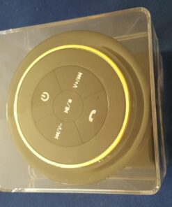 iFox Portable Bluetooth Shower Speaker, IPX7 Waterproof Outdoor Wireless Speaker, Built-in Mic, Carabiner, Beach, Camping, Hiking, Pool, Great Gift, Black/Gold 37 71xV4IhT wL