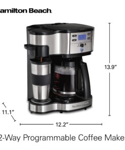 Hamilton Beach 2-Way 12 Cup Programmable Drip Coffee Maker & Single Serve Machine, Glass Carafe, Auto Pause and Pour, Black (49980R) 42 71xVZ4pZlfL
