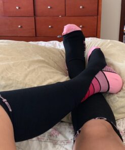 Physix Gear Compression Socks for Men & Women 20-30 mmhg Graduated Athletic for Running Nurses Shin Splints Flight Travel Black/Pink Small-Medium 31 71xX4S6y17L