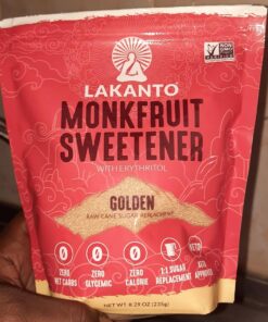 Lakanto Golden Monk Fruit Sweetener with Erythritol - Raw Cane Sugar Substitute, Zero Calorie, Keto Diet Friendly, Zero Net Carbs, Baking, Extract, Sugar Replacement (Golden - 8.29 oz) 8.29 Ounce (Pack of 1) 31 71xZAJulpHL