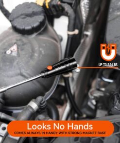 LED Magnetic Pickup Tools, Christmas Gifts for Men, Telescoping Magnetic Flashlights with Extendable Magnet Stick, Stocking Stuffers for Men, Dad, Husband, Craftsman and Mechanic, Black Black Magnetic Tool 15 71xZLrZ0OrL