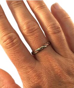 Alternative view of Handmade Twisted Three Metal Medicine/Healing Ring.