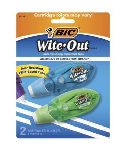 BIC Wite-Out Mini Twist Correction Tape, White, Tear-resistant, Compact and Film-Based Tape, 2-Count Pack (WOMTP21-WHI) (Packaging May Vary) 18 71xZxSpUiKL