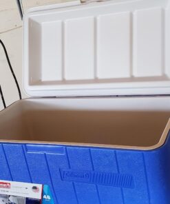 Coleman Chiller Series 48qt Insulated Portable Cooler, Hard Cooler with Ice Retention & Heavy-Duty Handles, Great for Camping, Tailgating, Beach, Picnic, Groceries, Boating & More Blue 22 71xbVB8X6bL