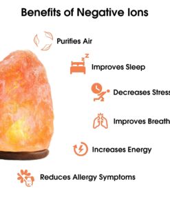 AMOYSTONE 1p Small Salt Rock Lamp Natural Himalayan Salt Lamps with UL Dimmer Cord & Bulbs, 6-7 inch 3-4lbs Wooden Base Gift Box Orange Natural 6-7 Inch 13 71xbcmHsFqL