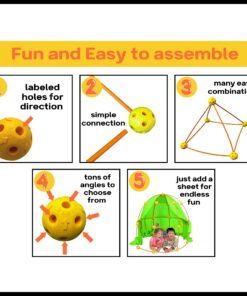 Crazy Forts – Fort Building Kit for Kids – Indoor Creative STEM Building Construction Toy – Durable and Portable kit to Encourage Team Building Skills and Creative Thinking– 69 Pieces Flexi 8 71xbkc5gB2L