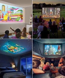 Mini Projector, PVO Portable Projector for Cartoon, Kids Gift, Outdoor Movie Projector, LED Pico Video Projector for Home Theater Movie Projector with HDMI USB Interfaces and Remote Control projector YG300Pro 25 71xca73YI0S