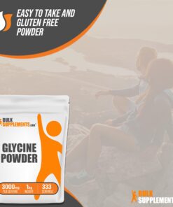 BULKSUPPLEMENTS.COM Glycine Powder - L-Glycine Powder, Glycine Supplements, Glycine 3000mg - Glycine Amino Acid, Pure & Gluten Free - 3000mg per Serving, 1kg (2.2 lbs) 333 Servings (Pack of 1) 15 71xdb2NIB7L