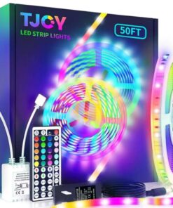 TJOY LED Strip Lights with 44 Key Remote Control 50ft, Multi-Color RGB LED Lights, Color Changing LED Light Strip for Bedroom, LED Strip Lighting for Room Decor Aesthetic, TV, DIY