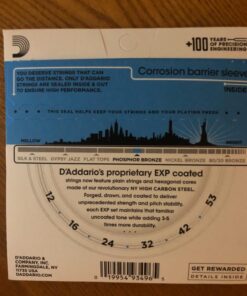 D’Addario EXP16 Coated Phosphor Bronze Acoustic Guitar Strings, Light, 12-53 – Offers a Warm, Bright and Well-Balanced Acoustic Tone and 4x Longer Life - With NY Steel for Strength and Pitch Stability 1-Pack 24 71xeDrJfTkL