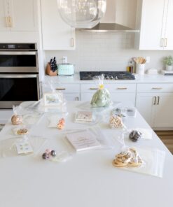 TATTI 100 Pack Clear Plastic Large Cellophane Bags 12x16 With 4inches Twist Ties, Plastic Cello Bags 1.4 mils for Cookies Candy Gift Birthday Party Favor (Pack of 100) 12x16 Inch (Pack of 100) 28 71xfr9IFbpL