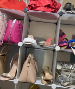 C&AHOME Cube Storage, 9-Cube Plastic Closet Cabinet Organizer, DIY Stackable Bookshelf, Modular shelving Units Ideal for Home, Office, Kids Room, 36.6"L x 12.4" W x 48.4" H Translucent White SBTM3009A Transparent White 37 71xgbqKyhfL