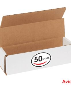 Aviditi White Corrugated Cardboard Mailing Boxes, 7 x 2 x 2 Inches, Pack of 50, Crush-Proof, For Shipping, Mailing and Storing 7" x 2" x 2" 8 71xh50MhXtL