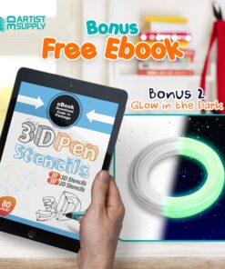 3D Pen Filament Refills - 1.75mm ABS Printer Refill Pack - 240 Linear Feet in 20 Foot Lengths Per Color - 80 Stencil E-Book & Bonus Glow in The Dark Color Included by 3D Artist Supply 11 71xi5ewrgL