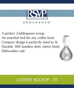 RSVP International Coffee Scoop Collection, 2-Tablespoon, Compact, Stainless Steel Comfort Handle, 2-Tbsp 22 71xiTR137iL