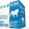 Bulldogology Puppy Pee Pads XL with Adhesive Sticky Tape - Extra Large Dog Training Wee Pads (24x35) 6 Layers with Extra Quick Dry Bullsorbent Polymer Tech (40-Count, White) 40-Count