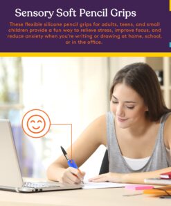 Special Supplies 50 Squishy Pencil Grips for Kids and Adults - Colorful, Cushioned Holders for Handwriting, Drawing, Coloring - Ergonomic Right or Left-Handed Use - Reusable (50) 50 Count (Pack of 1) 23 71xjX7vp3gL