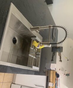 VIGO VG02001ST 19" H Edison Single-Handle with Pull-Down Sprayer Kitchen Faucet in Stainless Steel 35 71xjqXndsAL