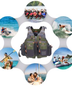 Lixada Fly Fishing Vest Fishing Jacket Breathable Polyester Mesh Design Fishing Vest Green 17 71xk4ADRhoL