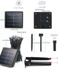 VMANOO Solar Outdoor String Christmas Lights 72Ft 200 LED 8 Modes Patio Lighting for Outside Yard Gazebo Party Wedding Tents Porch Xmas Garden Backyard Tree Decorations Balcony Decor Lights LS1P 1 PACK Blue 14 71xk9Dutk8L