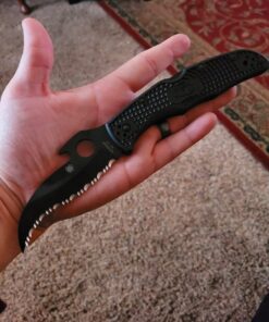 Spyderco Matriarch 2 Signature Knife with Emerson Opener and 3.57" VG-10 Black Reverse S Blade - SpyderEdge - C12SBBK2W Emerson Opener - Black Blade 33 71xkAtrQqBL