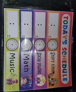 REGELETO 15+1 Pockets Daily Schedule Pocket Chart with 30 Pcs Double-Sided Reusable Cards, Scheduling Pocket Chart for Classroom Office Home Preschool Activity(Black)… 15 Pockets 21 71xkqGKXlCL