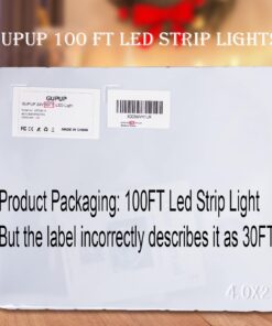 GUPUP 100 FT LED Strip Lights,Rope Lights,Bluetooth APP Control,Color Changing Light Strip,Lights sync with Music,para cuarto,LED Lights for Bedroom(Packaging Error Described as 30FT) 29 71xkwCsBO2L