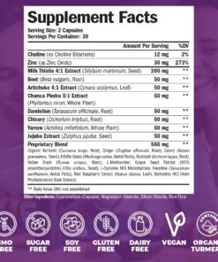 Liver Cleanse Detox & Repair - Artichoke Extract Liver Health Formula for Liver Detox - Liver Supplement with Milk Thistle, Turmeric, Ginger, Dandelion, Zinc & more for Optimal Liver Support. 60 pills 20 71xl bh2rfL