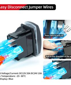 FXC Rocker Switch Aluminum Panel 3 Gang Toggle Switches Dash 5 Pin ON/Off 2 LED Backlit for Boat Car Marine Blue 19 71xlrd9C5dL 1