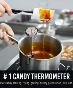 CRAFT911 Candy Thermometer with Pot Clip - Deep Fry Oil Thermometer for Frying - Cooking Thermometer for Frying Oil Candle Making Hot Oil Deep Fryer Thermometer 8" Side of Pot Thermometer Classic (Popular) 13 71xmNLd0HfL