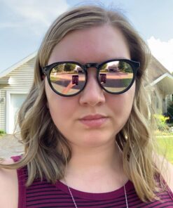 WearMe Pro - Retro Round Flat Top Frame Mirrored Fashion Sunglasses Black Frame / Pink Mirror Lens 52 Millimeters 17 71xnmM4M6PL