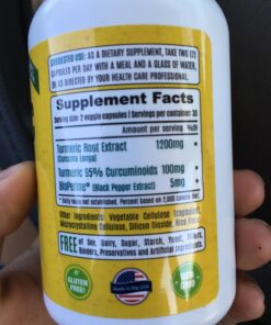 Turmeric Curcumin with BioPerine 1500mg - Natural Joint & Healthy Inflammatory Support with 95% Standardized Curcuminoids for Potency & Absorption - 60 Capsules with Black Pepper 29 71xo4XRRKtL 2