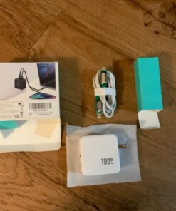 100W USB C Charger Block, MOKiN GaN III 2-Port Type C Wall Charger Foldable Power Adapter, USB C Power Adapter, for MacBook Pro/Air, iPhone 14 Pro Max, iPad, Google Pixelbook, and More White 53 71xolINxfmL