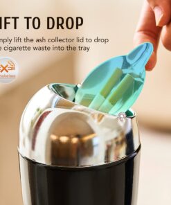 CO-Z Adjustable Ashtray, Smokeless Odorless Indoor Outdoor Floor Standing Ash Tray with Lid for Home Patio Cigarettes Ash Butt Disposal, Windproof Balcony Ashtray in 20", 27.5", 35" Heights, Black 20 71xopjPG7VL