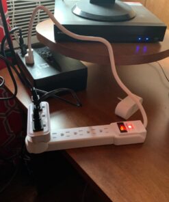 Amazon Basics Rectangular 6-Outlet, 200 Joule Surge Protector Power Strip, 2 Foot, White - Pack of 2 35 71xpLoEjYtL