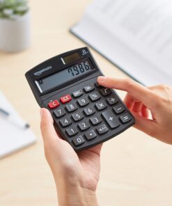Amazon Basics LCD 8-Digit Desktop Calculator, 1 Pack, Small, Black 20 71xpSFpgaBL
