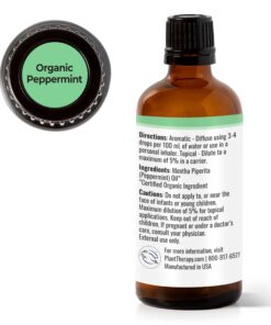 Plant Therapy Organic Peppermint Essential Oil 100% Pure, USDA Certified Organic, Undiluted, Natural Aromatherapy, Therapeutic Grade 100 mL (3.3 oz) 3.3 Fl Oz (Pack of 1) 13 71xpeTR7XiL