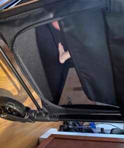 WONDERFOLD W4 Original Quad Stroller Wagon Featuring 4 High Face-to-Face Seats with 5-Point Harnesses, Easy Access Front Zipper Door, and Removable UV-Protection Canopy, Black W4_Original 47 71xq4SWboCL