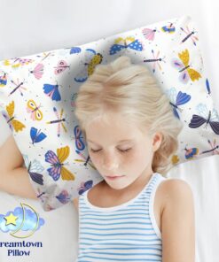 Alternative view of Dreamtown Kids Toddler Pillow & Pillowcase, Hypoallergenic, Plush, Made in USA, Ideal for Crib, Bed & Travel. Soft & Breathable for Safe, Cozy Sleep. Perfect for Boys and Girls - Ages 2+, Butterfly Butterfly’s