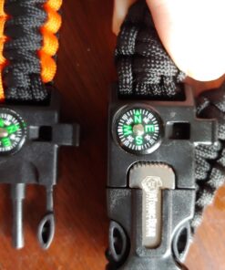 Atomic Bear Paracord Bracelet (2 Pack) - Adjustable - Fire Starter - Loud Whistle - Perfect for Hiking, Camping, Fishing and Hunting - Black & Black+Orange 34 71xr9UcylZL 3