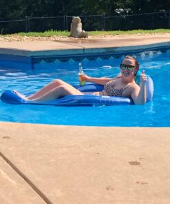 SwimWays Spring Float Recliner - Swim Lounger for Pool or Lake - Light Blue/Dark Blue 25 71xrNXxDssL