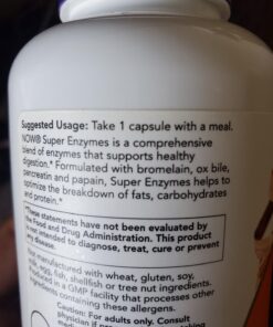 NOW Supplements, Super Enzymes, Formulated with Bromelain, Ox Bile, Pancreatin and Papain,180 Capsules 180 Count (Pack of 1) 41 71xrOQTCZL