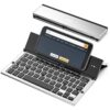 Geyes Folding Keyboard, Portable Foldable Wireless Bluetooth Keyboard with Portable Pocket Size, Aluminum Alloy Housing for iPhone,iPad, Tablet,Laptops and Smartphones (Silver) Silver 20 71xrP2gUXmL
