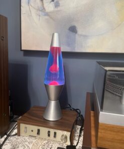 14.5-Inch Silver Base Lava Lamp with Purple Wax in Blue Liquid - 2118 Purple/Blue 27 71xshN45snL