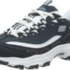 Skechers Women's D'Lites-Life Saver Memory Foam Lace-up Sneaker 7.5 Navy/White 3 71xtkxOggbL