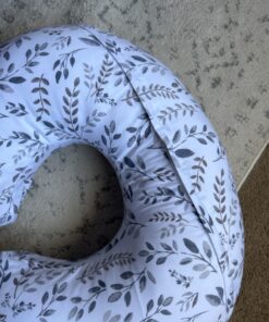 Boppy Nursing Pillow Original Support, Gray Taupe Leaves, Ergonomic Nursing Essentials for Bottle and Breastfeeding, Firm Fiber Fill, with Removable Nursing Pillow Cover, Machine Washable 33 71xuGudoUQL