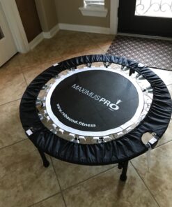 Maximus PRO Folding Rebounder USA | Voted #1 Indoor Exercise Mini Trampoline for Adults with Bar | Fitness & Weight Loss| Free Storage Bag, Resistance Bands, Online & DVD Workouts | Already Assembled 31 71xvV6yW5L