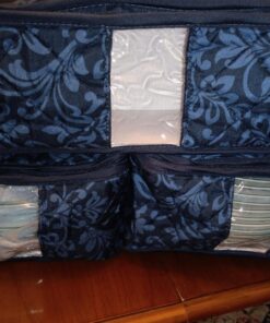 Homewear 8-Piece Hudson Damask China Storage Container Set, Navy 18 71xvyPurJ L 1